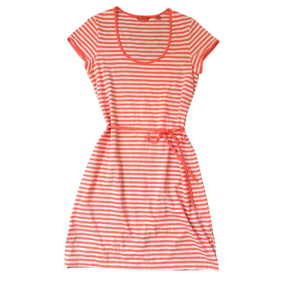 Tommy Bahama Relax Summer Striped Cotton Dress (M)‎ Belted Coral Coastal Easy